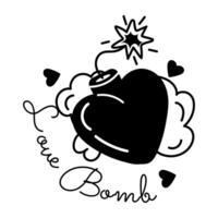 Trendy Love Bomb vector