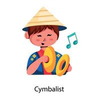 Trendy Cymbalist Concepts vector