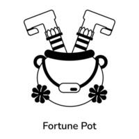 Trendy Fortune Pot vector