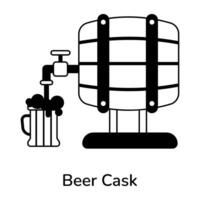 Trendy Beer Cask vector