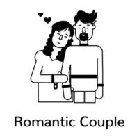 Trendy Romantic Couple vector