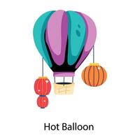 Trendy Hot Balloon vector