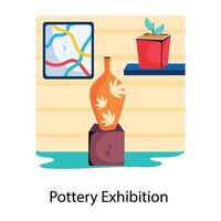 Trendy Pottery Exhibition vector