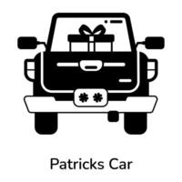 Trendy Patricks Car vector