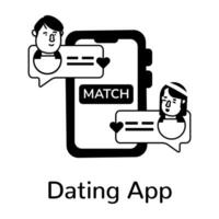 Trendy Dating App vector