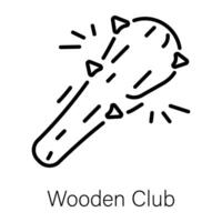 Trendy Wooden Club vector