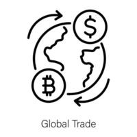 Trendy Global Trade vector