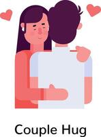 Trendy Couple Hug vector