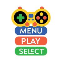 Trendy Game Menu vector