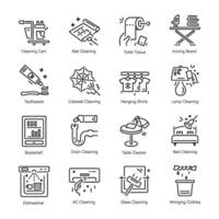Handy Pack of Home Cleaning Line Icons vector