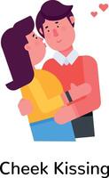 Trendy Cheek Kissing vector