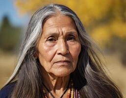 ai generado el belleza de el natural. nativo americano. foto