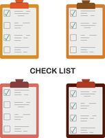 Vector set of check lists, completed tasks checkmark, flat design, documents