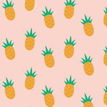 Vector pineapple pattern, tropical pattern, cartoon pattern