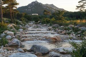 AI generated water flow nature professional photography photo