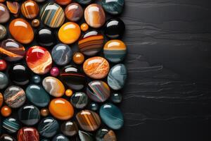 AI generated Abstract stone marbles and transparent background design images photo