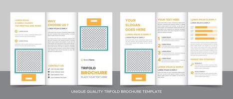 Modern corporate business trifold brochure template, trifold layout, letter, a4 size brochure. vector