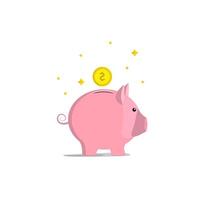 Pink piggy bank. vector