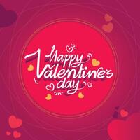 Hand drawn happy Valentine's Day text creative typography vector design