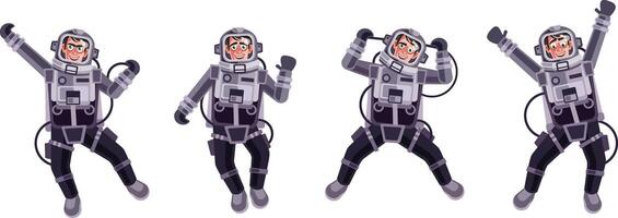 Astronaut Character Set Graphics Vector Illustration