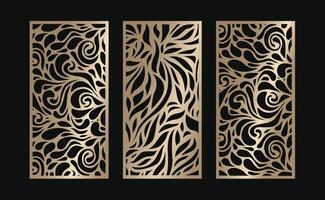 Laser and cnc cutting panels template.  Decorative die cut pattern vector