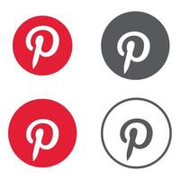 original and round social media icons or social network logos flat vector icons set collection for apps and websites