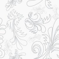 Editable Vector of Outline Style Gray Abstract Floral Element Illustration Seamless Pattern for Creating Background and Decorative Element