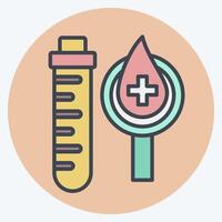Icon Blood Test. related to Blood Donation symbol. color mate style. simple design editable. simple illustration vector