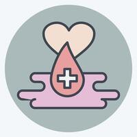 Icon Blood Drops. related to Blood Donation symbol. color mate style. simple design editable. simple illustration vector