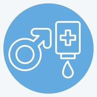 Icon Male Donor. related to Blood Donation symbol. blue eyes style. simple design editable. simple illustration vector