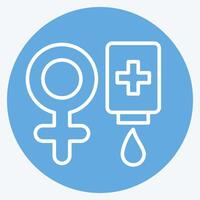 Icon Female Donor. related to Blood Donation symbol. blue eyes style. simple design editable. simple illustration vector