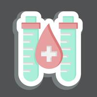 Sticker Blood Tube. related to Blood Donation symbol. simple design editable. simple illustration vector