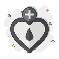 Icon Memorial. related to Blood Donation symbol. comic style. simple design editable. simple illustration vector