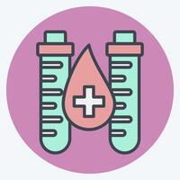 Icon Blood Tube. related to Blood Donation symbol. color mate style. simple design editable. simple illustration vector