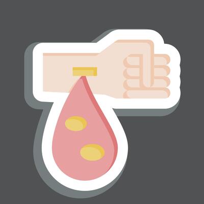 Sticker Platelets. related to Blood Donation symbol. simple design editable. simple illustration