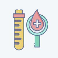 Icon Blood Test. related to Blood Donation symbol. doodle style. simple design editable. simple illustration vector