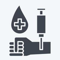 Icon Drill Blood. related to Blood Donation symbol. glyph style. simple design editable. simple illustration vector