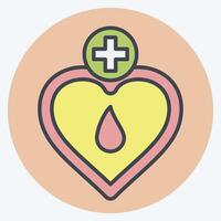Icon Memorial. related to Blood Donation symbol. color mate style. simple design editable. simple illustration vector