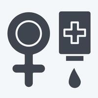 Icon Female Donor. related to Blood Donation symbol. glyph style. simple design editable. simple illustration vector