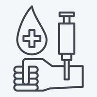 Icon Drill Blood. related to Blood Donation symbol. line style. simple design editable. simple illustration vector