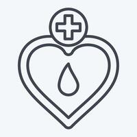 Icon Memorial. related to Blood Donation symbol. line style. simple design editable. simple illustration vector