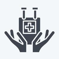 Icon Blood Bag. related to Blood Donation symbol. glyph style. simple design editable. simple illustration vector