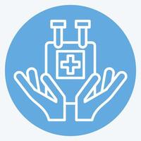 Icon Blood Bag. related to Blood Donation symbol. blue eyes style. simple design editable. simple illustration vector