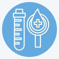 Icon Blood Test. related to Blood Donation symbol. blue eyes style. simple design editable. simple illustration vector