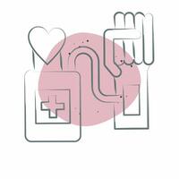Icon Blood Transfusion. related to Blood Donation symbol. Color Spot Style. simple design editable. simple illustration vector