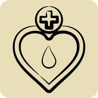 Icon Memorial. related to Blood Donation symbol. hand drawn style. simple design editable. simple illustration vector