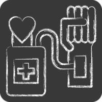 Icon Blood Transfusion. related to Blood Donation symbol. chalk Style. simple design editable. simple illustration vector