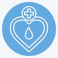 Icon Memorial. related to Blood Donation symbol. blue eyes style. simple design editable. simple illustration vector