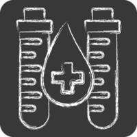 Icon Blood Tube. related to Blood Donation symbol. chalk Style. simple design editable. simple illustration vector