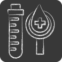 Icon Blood Test. related to Blood Donation symbol. chalk Style. simple design editable. simple illustration vector